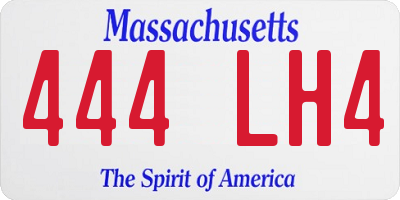 MA license plate 444LH4