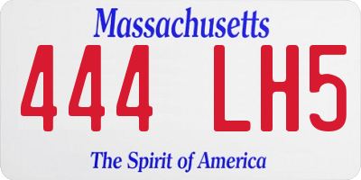 MA license plate 444LH5
