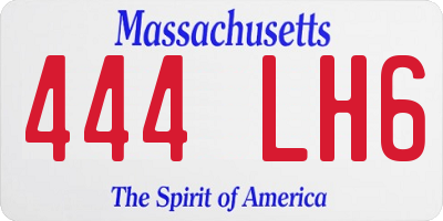 MA license plate 444LH6