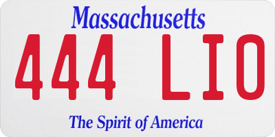 MA license plate 444LI0