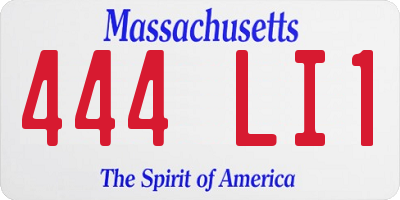 MA license plate 444LI1