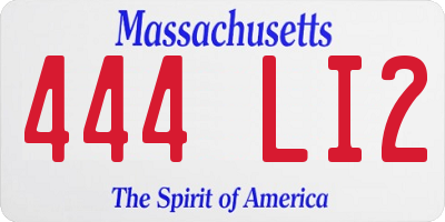 MA license plate 444LI2