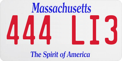 MA license plate 444LI3