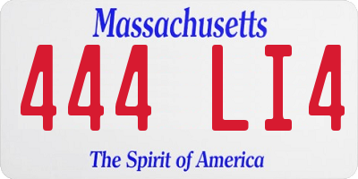 MA license plate 444LI4