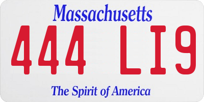 MA license plate 444LI9