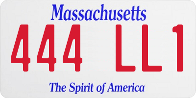 MA license plate 444LL1