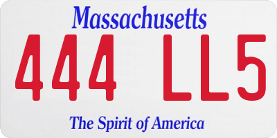MA license plate 444LL5