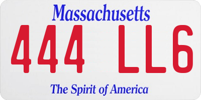 MA license plate 444LL6