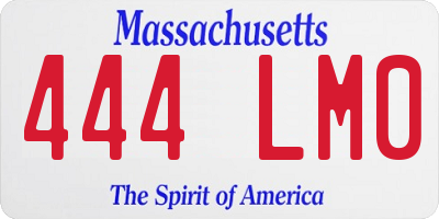 MA license plate 444LM0