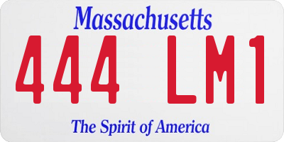 MA license plate 444LM1