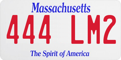 MA license plate 444LM2