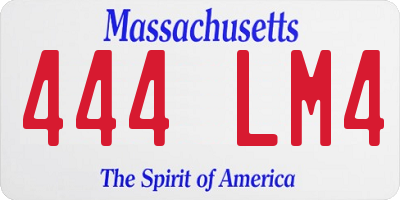 MA license plate 444LM4