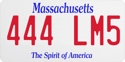 MA license plate 444LM5