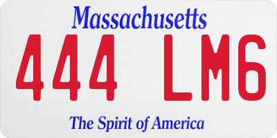 MA license plate 444LM6