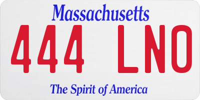 MA license plate 444LN0