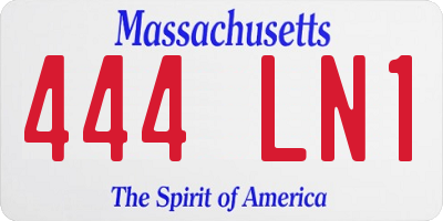 MA license plate 444LN1