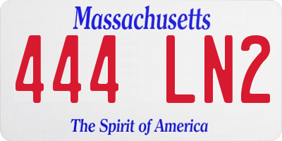 MA license plate 444LN2