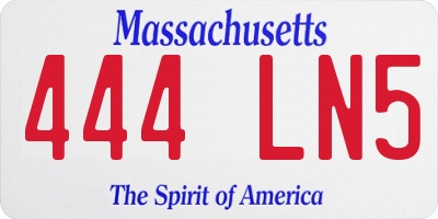 MA license plate 444LN5