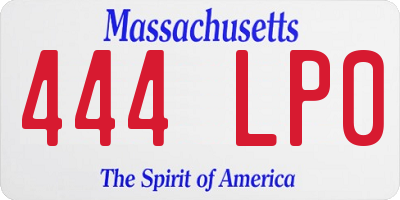 MA license plate 444LP0