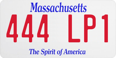 MA license plate 444LP1