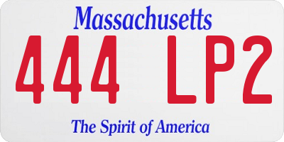 MA license plate 444LP2