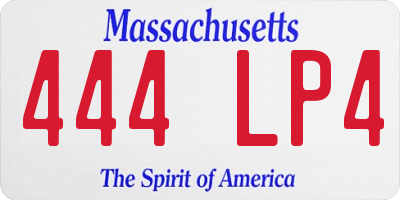 MA license plate 444LP4