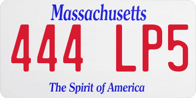 MA license plate 444LP5