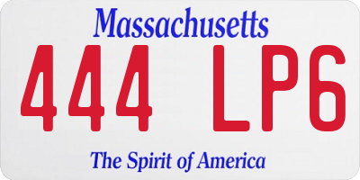 MA license plate 444LP6