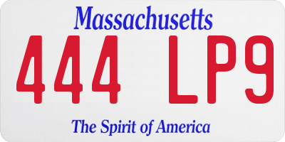 MA license plate 444LP9