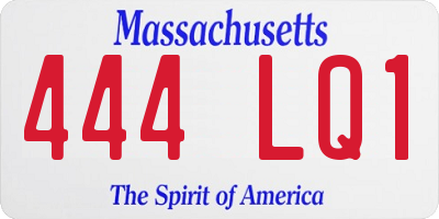 MA license plate 444LQ1