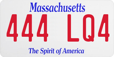 MA license plate 444LQ4