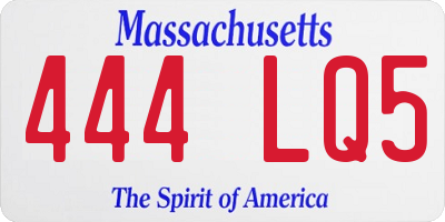 MA license plate 444LQ5