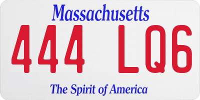 MA license plate 444LQ6