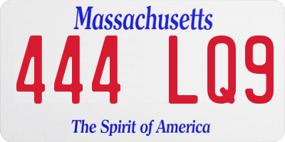 MA license plate 444LQ9
