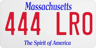 MA license plate 444LR0