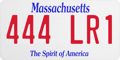 MA license plate 444LR1