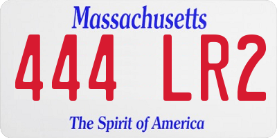 MA license plate 444LR2