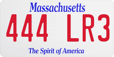 MA license plate 444LR3