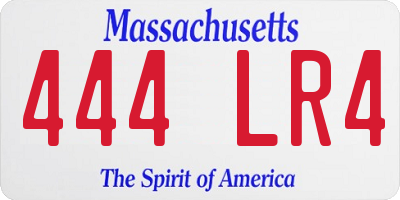 MA license plate 444LR4