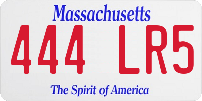 MA license plate 444LR5
