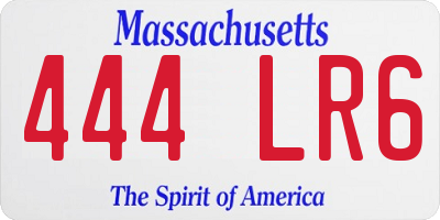 MA license plate 444LR6