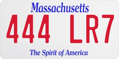 MA license plate 444LR7
