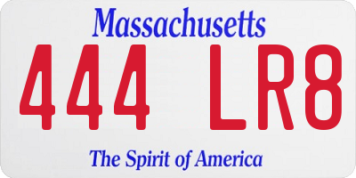 MA license plate 444LR8
