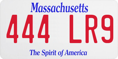 MA license plate 444LR9