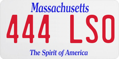 MA license plate 444LS0