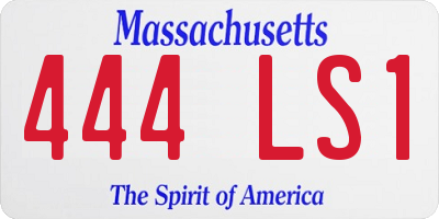 MA license plate 444LS1