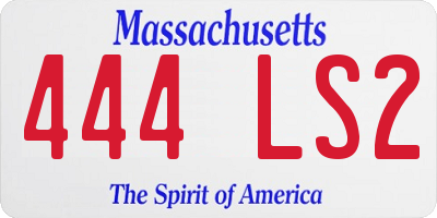 MA license plate 444LS2