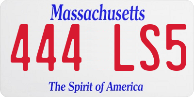 MA license plate 444LS5