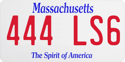 MA license plate 444LS6