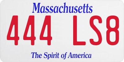 MA license plate 444LS8